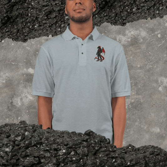 It's A Nelson EMBROIDERY S STREET DRAGON POLO (heather gray) | Unisex Premium Polo